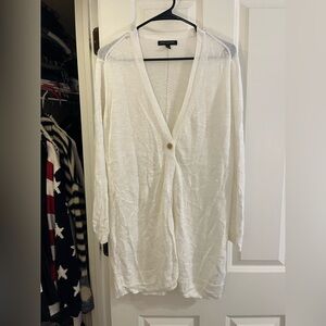 Banana Republic Factory White Lightweight Long Cardigan